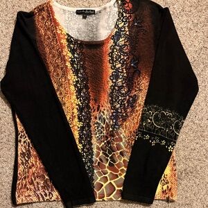 Colorful Animal Print Long Sleeve Top